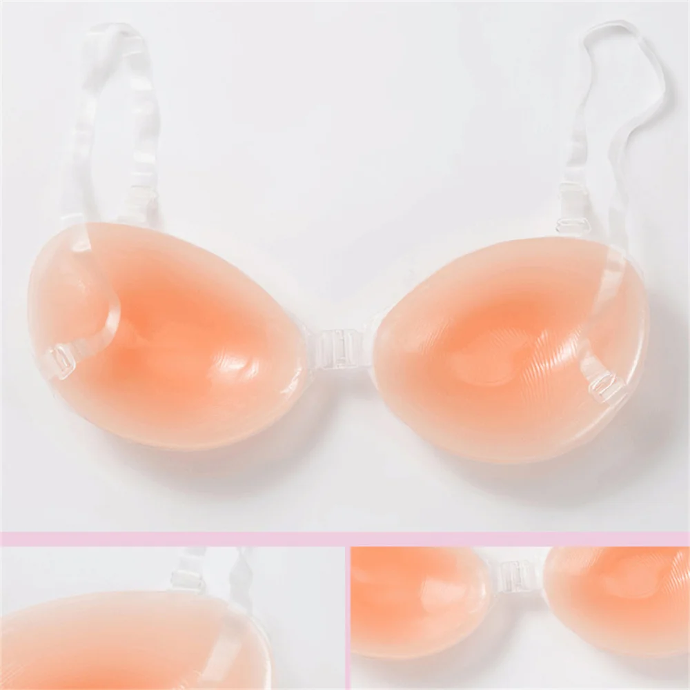 1Pair Women Invisible Silicone Bra Super Push Up Seamless Self-Adhesive Sticky Wedding Party Front Strapless A B C D Cup Fly | Женская