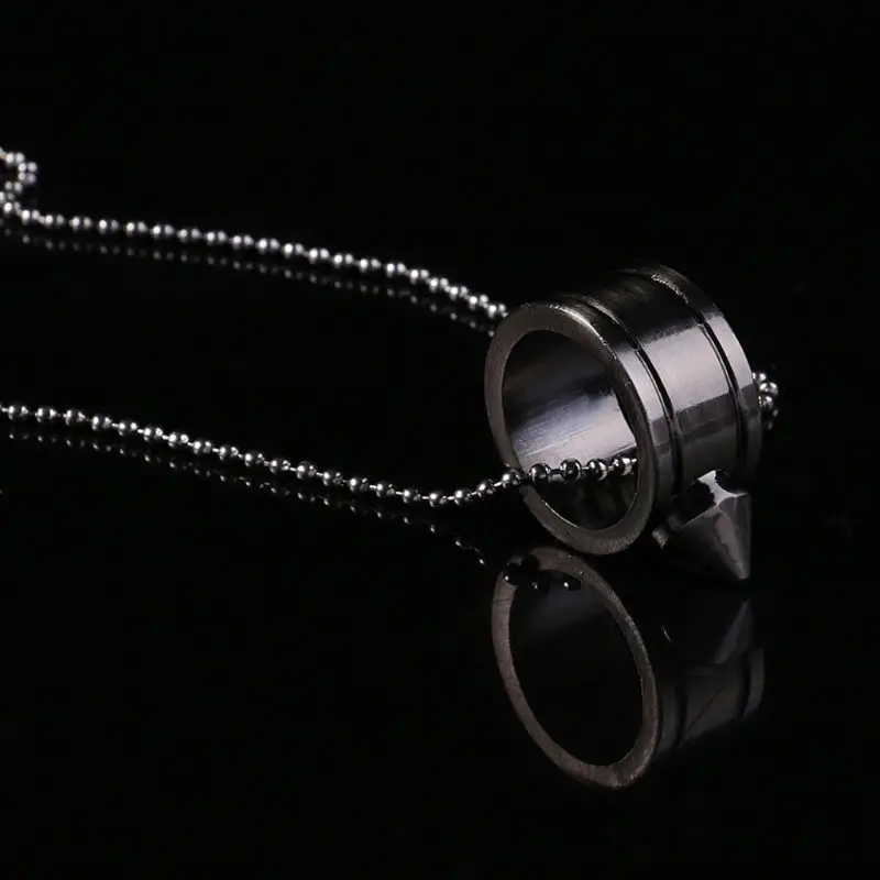 Вольфрамовая сталь самообороны поставки кольцо Женщины Мужчины безопасности выживания кольцо на палец с цепным инструментом