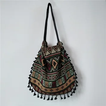 New Vintage Bohemian Fringe Shoulder Bag Women Tassel Boho Hippie Gypsy Fringed Women's Handbags Open Bag Bags free shipping