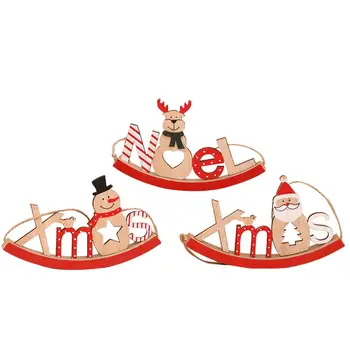 

Combination Bell Letter Card DIY Hollow Five-Pointed Star Wooden Pendant / Plush Christmas Deer Decoration /XMAS Decor