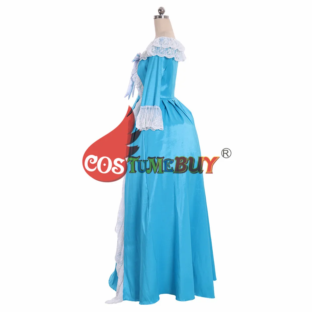 Costumebuy 18 век Версаль Венеция Викторианский Marie Барокко Рококо Готический шар платье принцессы Белль Синий индивидуальный заказ