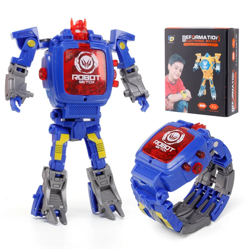 

CHILDREN'S Cartoon Creative Transformation Watch Boy Transformation Diamond Toy Robot Transformation Electronic Watch