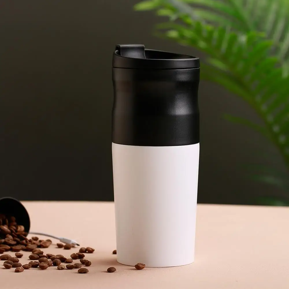 

Portable Espresso Coffee Machine Electric Coffee Bean Grinder Stainless Steel Cafe Maker Double layer filter For Camping Hiking