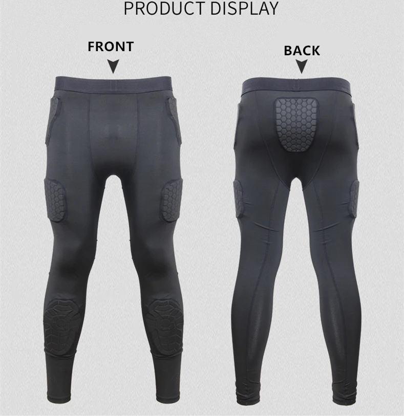 Sponge Protector Men's Rugby Soccer Goalkeeper Training Pants American Football Pads Adult Gym Fitness Knee Guard Safety Trouser