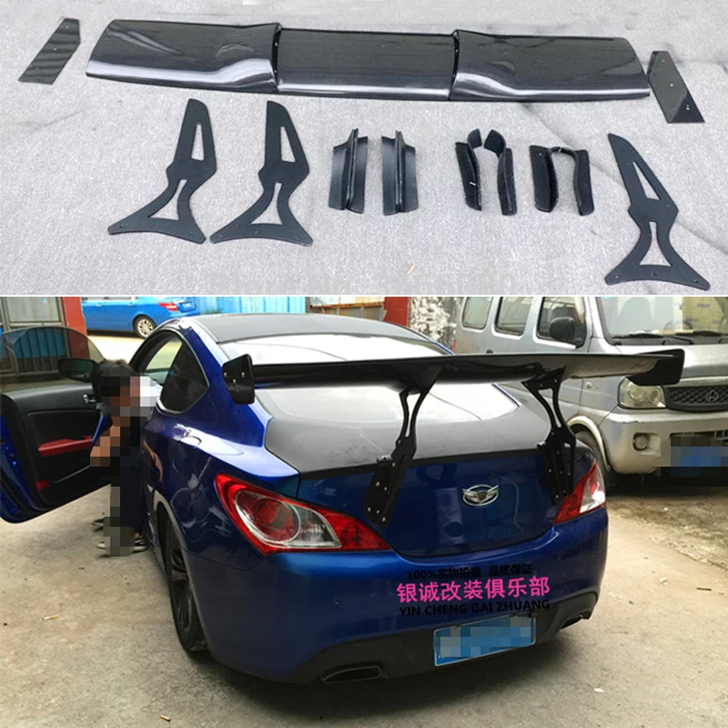 

Car Styling Carbon Fiber Material Rear Roof Spoiler Tail Trunk Wing Boot Lip Molding for Hyundai Tiburon Genesis Coupe