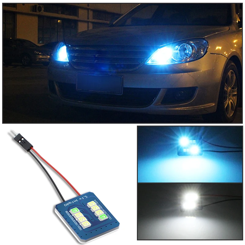 1 шт. белого и синего цвета T10 2835 8 SMD Шина CAN автомобиль светодиод Панель автомобиля лампы авто лампа для чтения в помещении лампочки купол с фестонами AC/DC 12v
