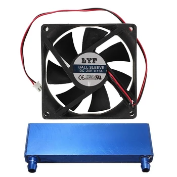 

1Pcs 80 X 25Mm Brushless DC 24V PC Case Cooler Fan & 1Pcs 122X41X12Mm Aluminium Water Cooling Block Heatsink Block