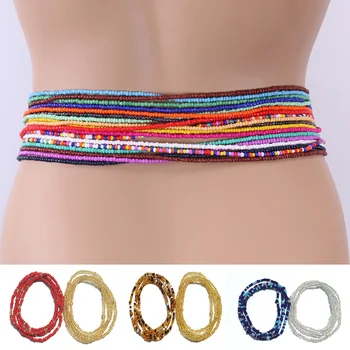 Wgoud 2020 New Fashion Double Bead Belly Waist Chains Women Sexy Bikini Beach Body Jewelry Strand Charms Vintage Waistband