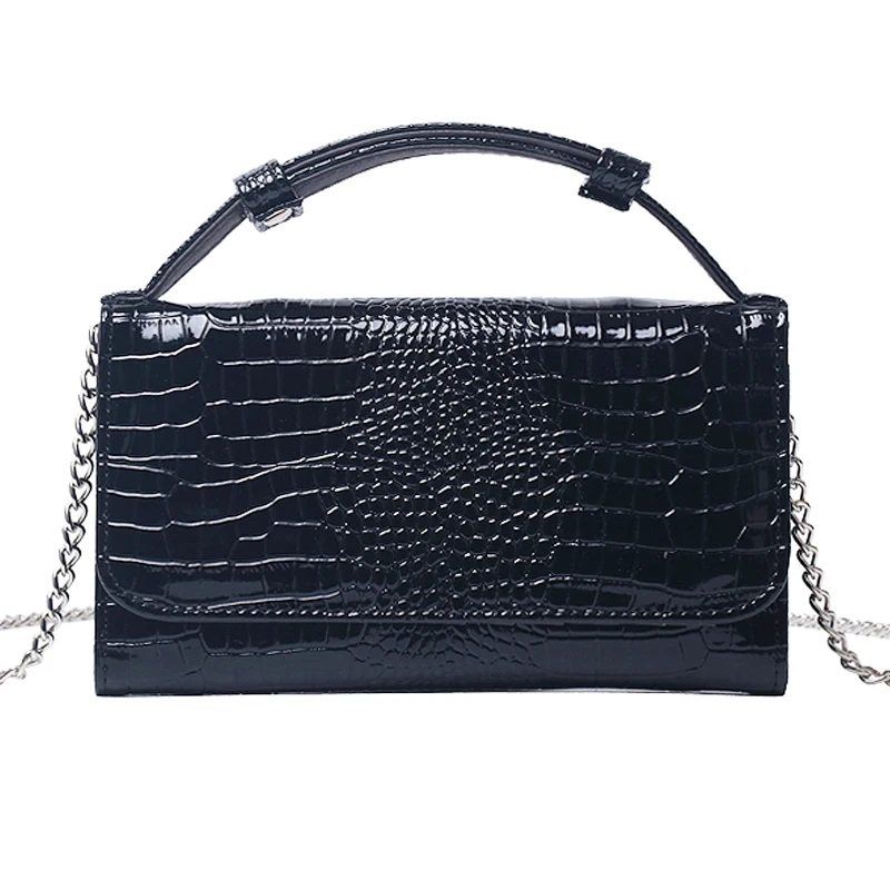 Сумка из натуральной кожи с узором «крокодиловая кожа», роскошная Брендовая женская сумка-клатч, дизайнерская сумка через плечо, трендовая сумка - Цвет: C1 Black