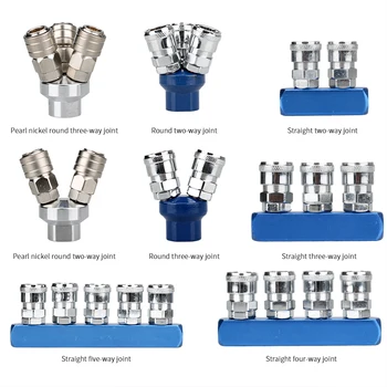 

1PCS Round/Straight Two-way Pneumatic Joint Quick-connect Joint SMY Air Pump Air Compressor Fitting 2/3/4 Way SML Straight Joint