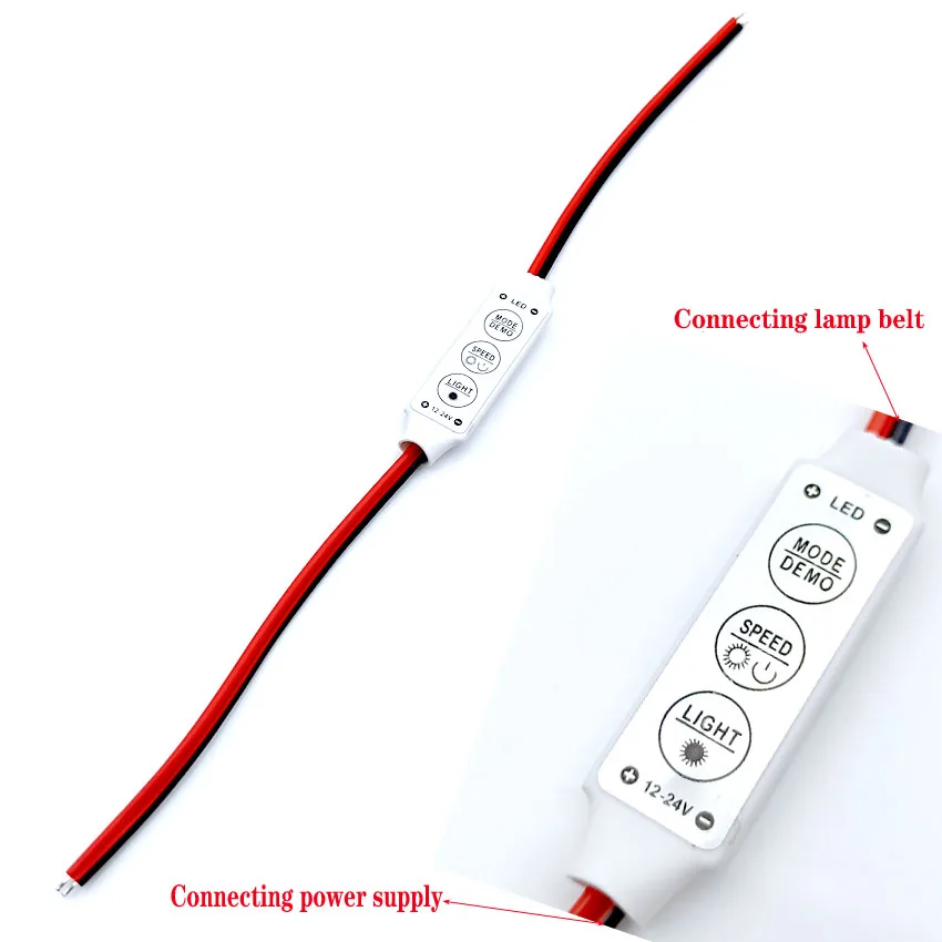 

12V-24V Mini 3 Keys Single Color LED Controller Brightness Dimmer for led 3528 5050 strip light