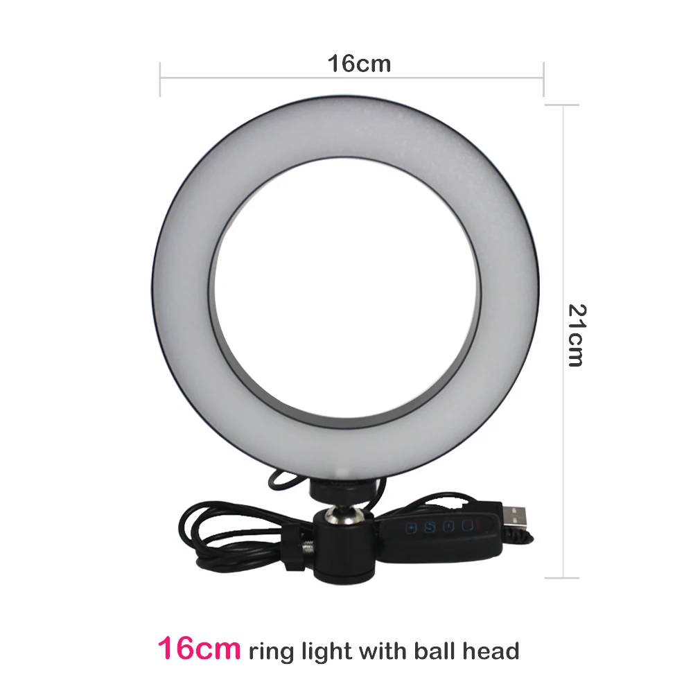 MAMEN 6/20/26CM Video Studio Selfie Ring Light Photography Dimmable Led Lighting For Youtube Live Photo Light With Phone Holder - Цвет: 6 inch