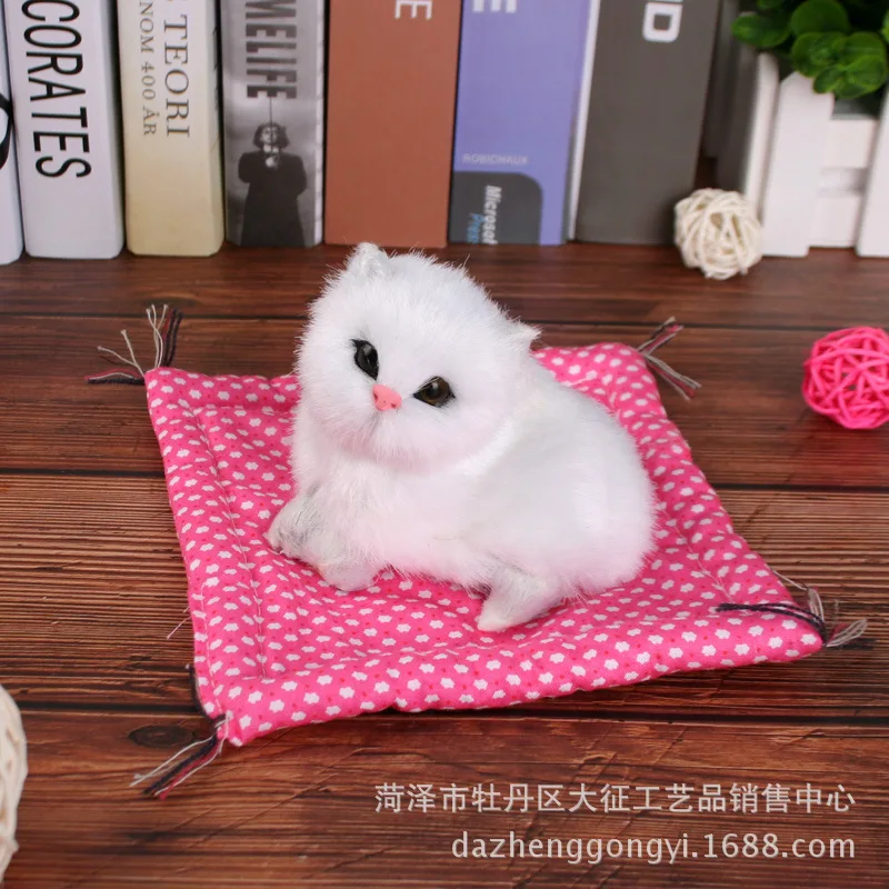 Cloth Pad Cat Model Cat Children Plush with Sound Will Call Home Decoration Animal Model Toy