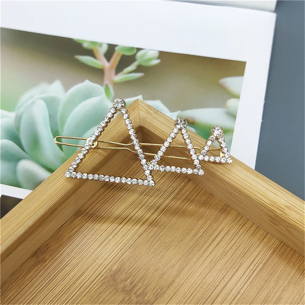 1PC New Shining LOVE Triangle Star Hairpins Diamond Barrette Hair Clips For Girls Styling Tool Hairgrip Women Hair Accessories (4)