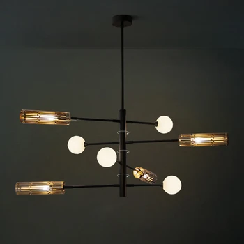 

Nordic creative retro personality chandelier LED living room dining room bedroom lamp clothing store decorative chandelier