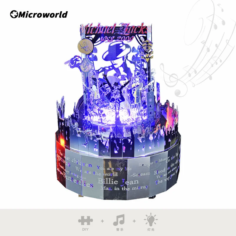 マイケル・ジャクソン　3Dクリスタル Microworld 3D Metal DIY Puzzle Games Michael Jackson Models