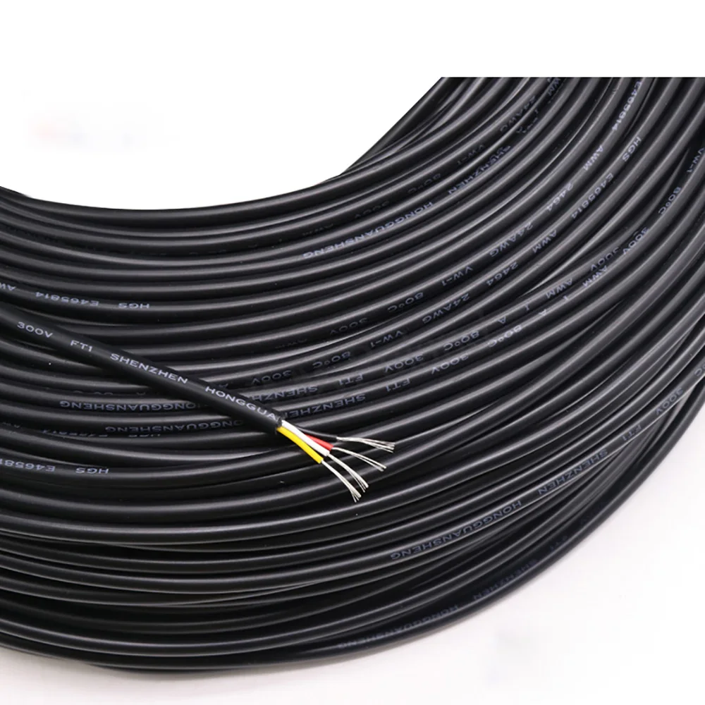 Экранированный провод 20AWG UL2464 многожильный черный и белый шнур питания с 2 ядрами