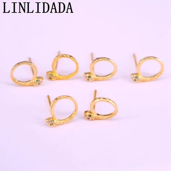 

10Pairs Fashion Design CZ Snake Shaped Stud Earrings for Women Gold Color Animal Earrings Jewelry Gifts