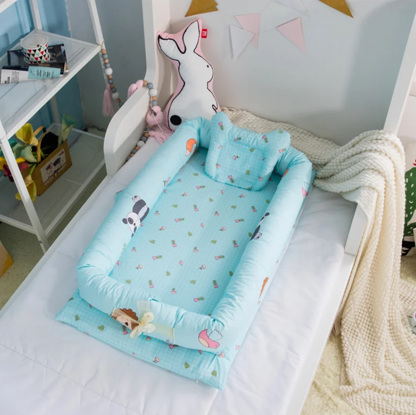 Портативная детская бионическая кровать, хлопковая колыбель, детская люлька, бампер, складное гнездо для сна для малышей, новорожденных, игровой коврик, дорожная кровать - Цвет: C20