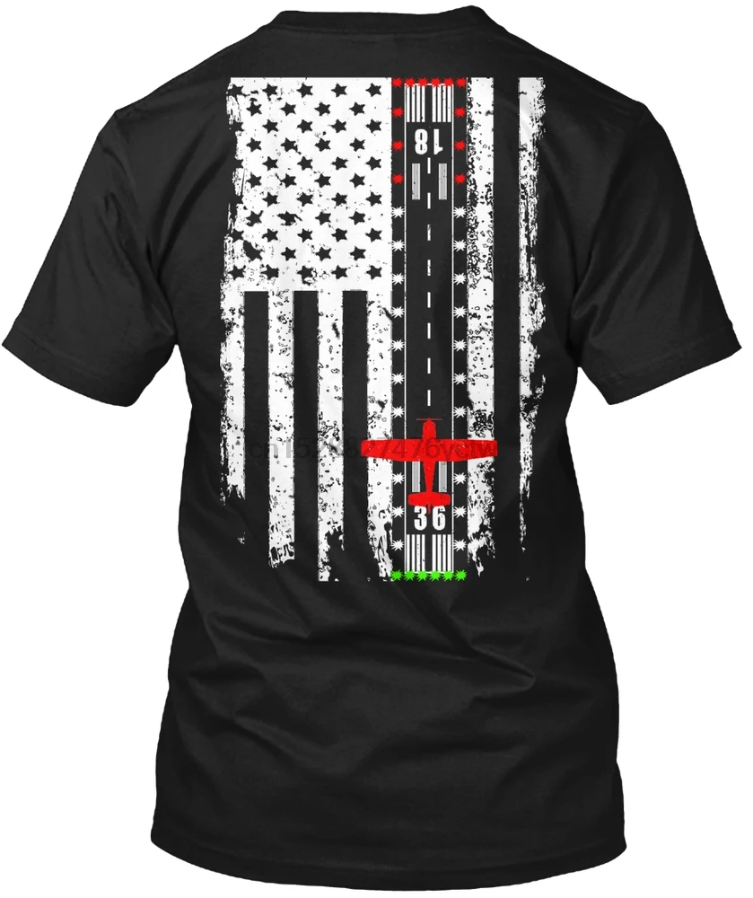 Men T Shirt Aviation Runway Flag Pilot Plane Flying Women T-Shirt | Мужская одежда