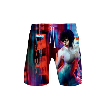 

Men's 3D Ghost in the Shell Shorts 3D Board Trunks Summer New Quick Dry Men Hip Hop Short Pants Beach Wear for men plus size