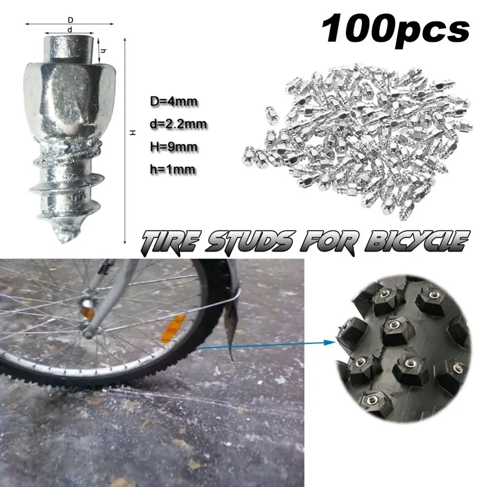 

9 mm Carbide Screw Tungsten Tire Studs Snow Spikes Anti-Slip Anti-ice for Bikes/Motorcycles with Installation Tool