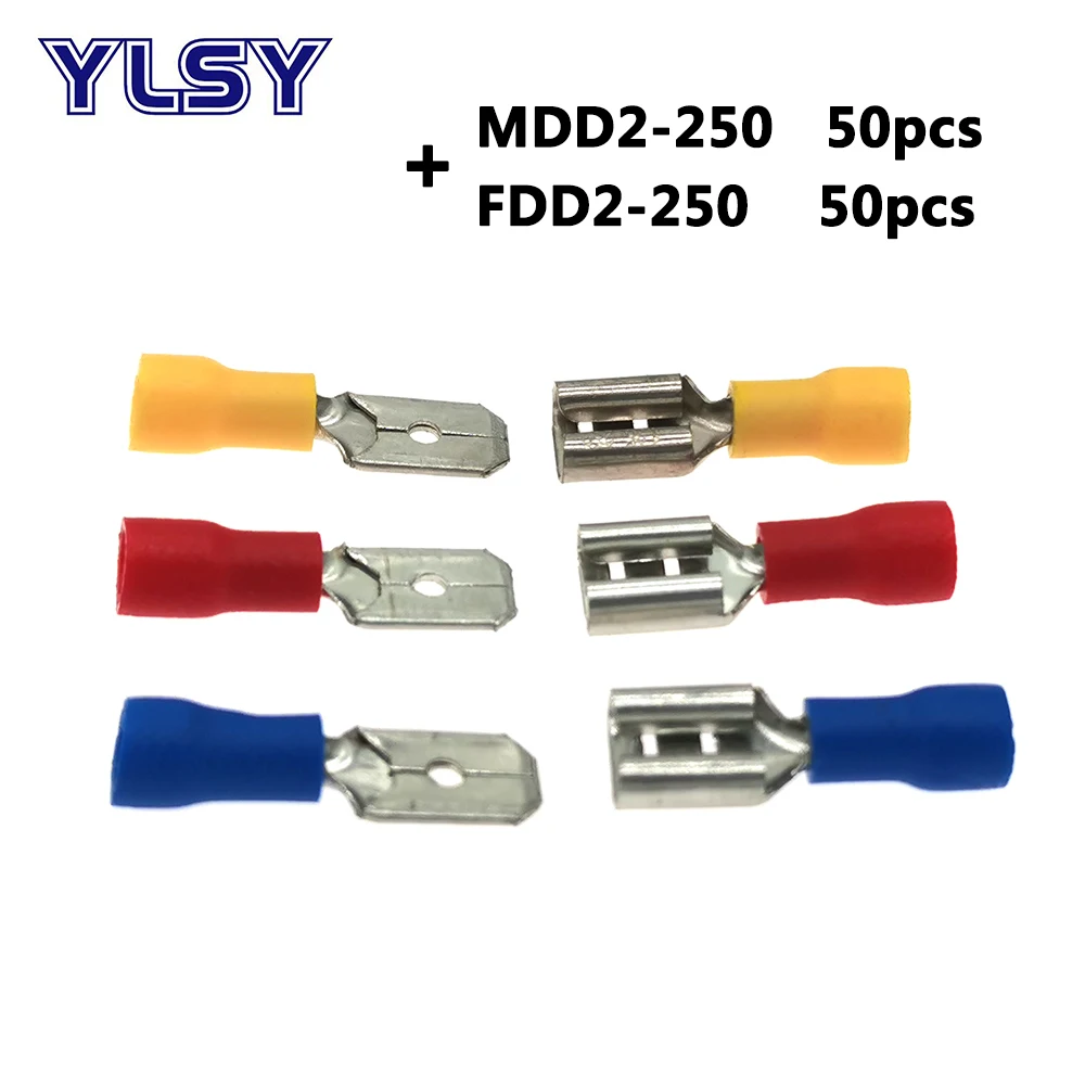 100 шт. 6 3 мм женская модель мужская FDD/FDFD/фотоэлемент разъем 16 14AWG 1 5 2 мм2|Терминалы| |