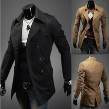 Стиль Мужская одежда Стиль двубортный большой отворот Slim Fit Мужской Duster 5632