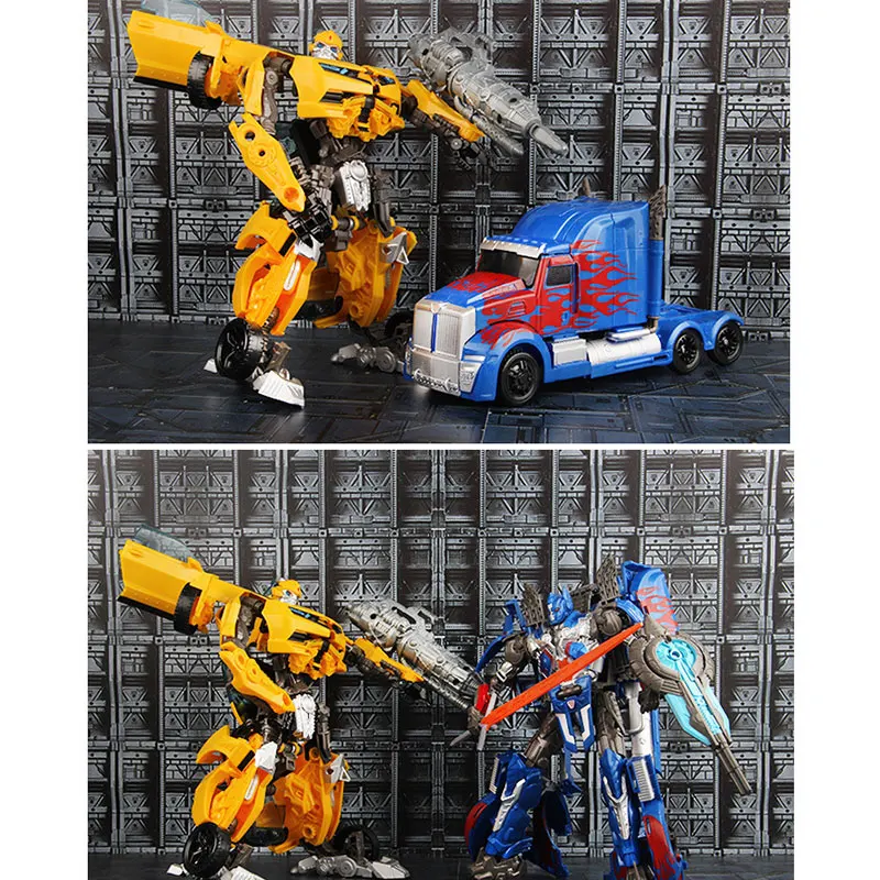 Cena 27cm Robot transformacyjny zabawki seria samochodów Anime Optimus Prime Hornet plastikowy Robot ABS dla dzieci zabawki chłopięce z pudełkiem