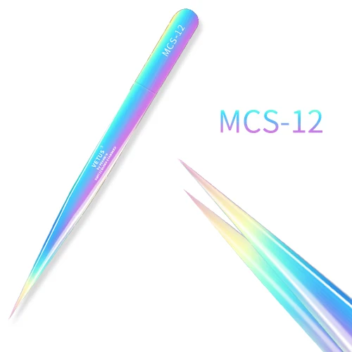 Пинцет серии Vetus MCS премиум-класса для красоты, макияжа, объемный Пинцет для наращивания ресниц, ножницы для наращивания ресниц, сверхтонкие пинцеты для ресниц - Цвет: MCS-12