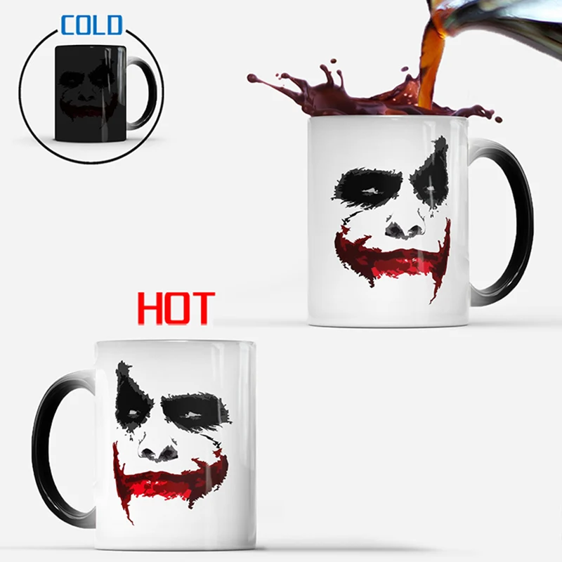 Новая керамическая кофейная кружка 350 мл кружка Джокер холодное и горячее изменение тепла кружки волшебный клоун Термочувствительная чашка для чая и молока креативные подарки