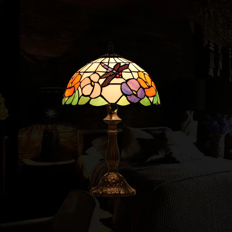 

Tiffany Table Lamp E27 Baroque Bedroom Bedside Lamp Creative Fashion Retro Table Lamp