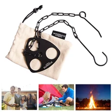 

Outdoor Camping Triangular Hanging Pot Bracket Portable Tripod Ring Stainless Barbecue Rack Picnic Travel Accessories Ring Hook