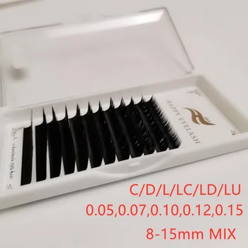 

8-15MIX Free Shipping Individual Silk Eyelash Further All size,High Quality Eyelash Extension Mink,Individual Eyelash Extensions