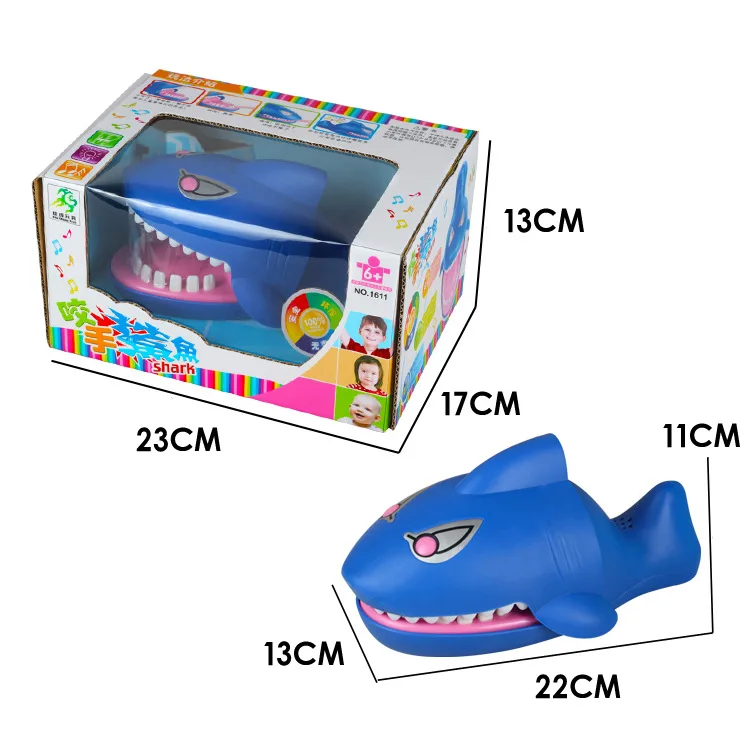 Megalodon Bite Finger акула игрушка зубами укус игра трюк звук и светильник для отдыха вечерние настольные игры