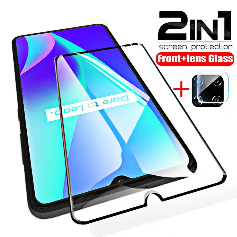 Custodia In Vetro Temperato A Copertura Totale Per Oppo Realme C15 Glass Realmec15 Realmi Realmy C15 C 15 15C Protezione Dello Schermo Lente Protettiv