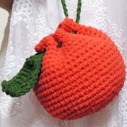 2pcs/Hand woven messenger bag, snack bag, fruit bag, wool bag, knapsack, ugly orange bag, wallet, exquisite and lovely