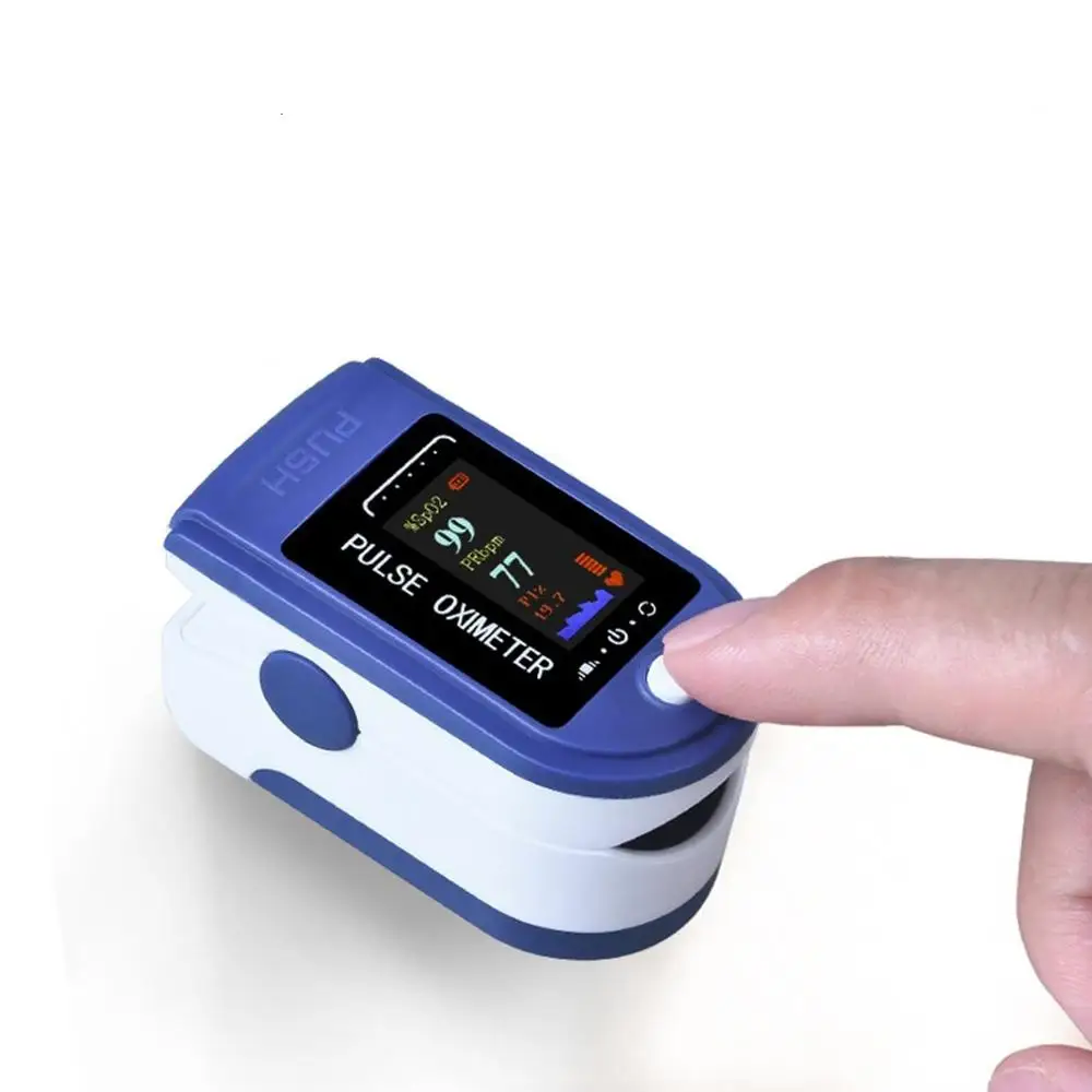 Portable Finger Tip Pulse Oximeter OLED Display Heart Rate Monitor Blood Oxygen Saturation Monitor with Lanyard afbeelding