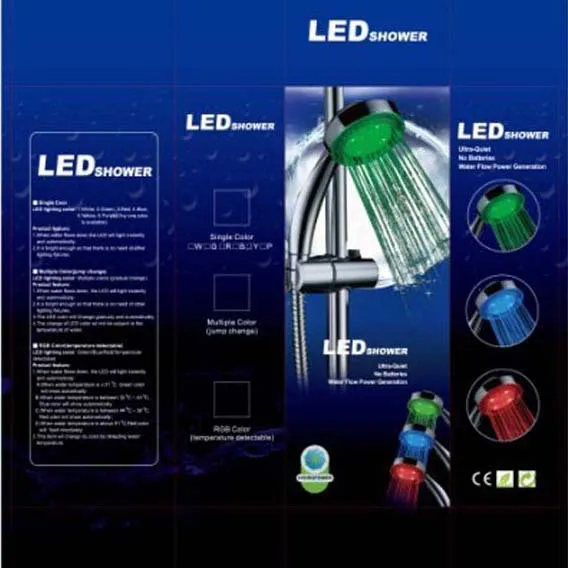 Светодиодный светильник, душевая головка, 7 цветов, светодиодный, ручной, для ванной комнаты, Цифровой температурный дисплей, душевая распылительная головка, водосберегающая
