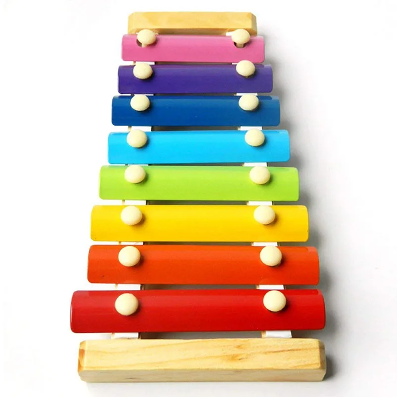 Горячие деревянные 8 тонов многоцветный ксилофон Деревянный Музыкальный Инструмент Игрушки для маленьких детей CUN 668