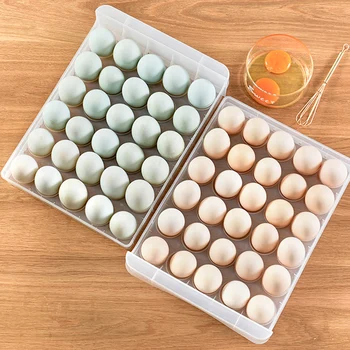 

E 30/60 Grid Large Capacity Egg Holder for Refrigerator Household Egg Fresh Storage Box for Fridge Egg Storage Container ds99