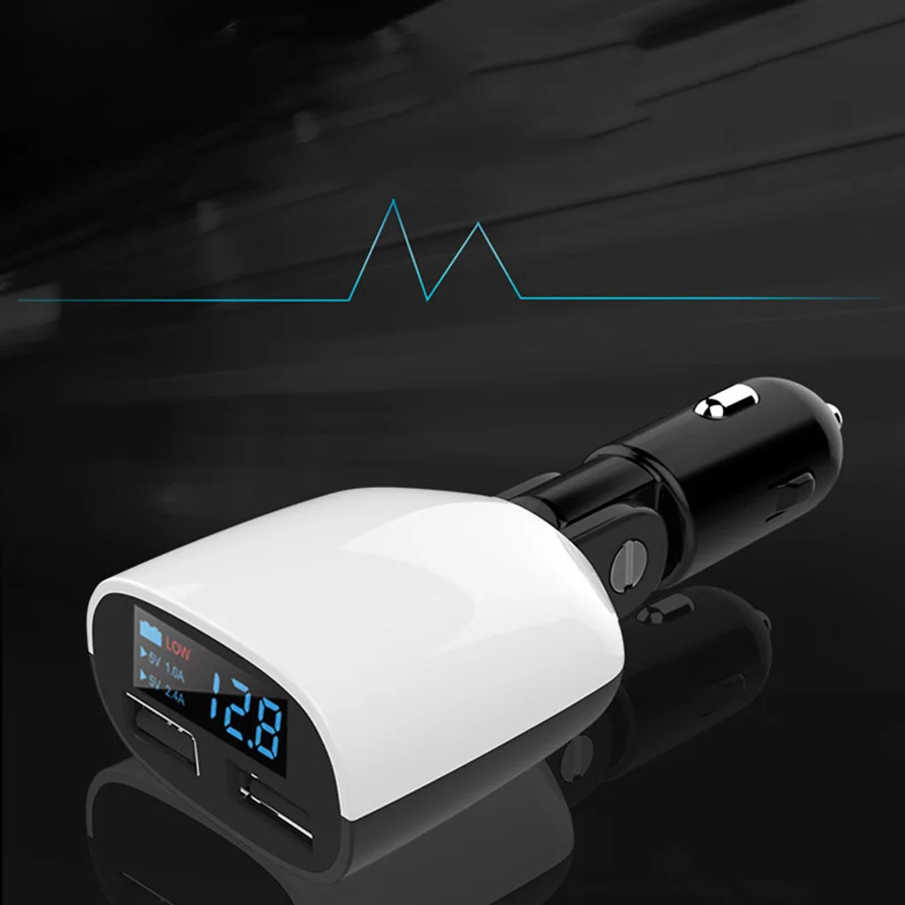 Двойной USB порт автомобильное быстрое портативное зарядное устройство прикуриватель 3.4A 5V адаптер Светодиодный дисплей для зарядки тока