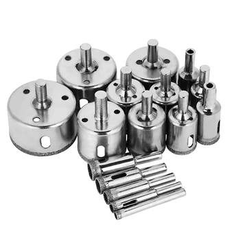 

16Pcs Diamond Coated Drill Bit Set Tile Marble Glass Ceramic Hole Saw Drilling Bits for Power Tools 6-50mm