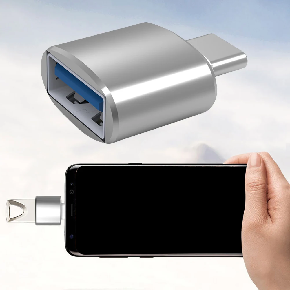Высокая скорость OTG адаптер передачи данных Универсальный Тип C к USB Портативный прочный мобильный телефон конвертер микро алюминиевый сплав