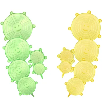 

BPa Free Silicone Stretch Lid for Different Sizes and Shapes Of Container Freezer Microwave 12 PCs