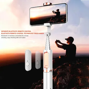 

Aluminium Alloy Rotatable Stretchable Selfie Stick Tripod Home Travel Live Streaming Phone Holder Mini Bluetooth Wireless