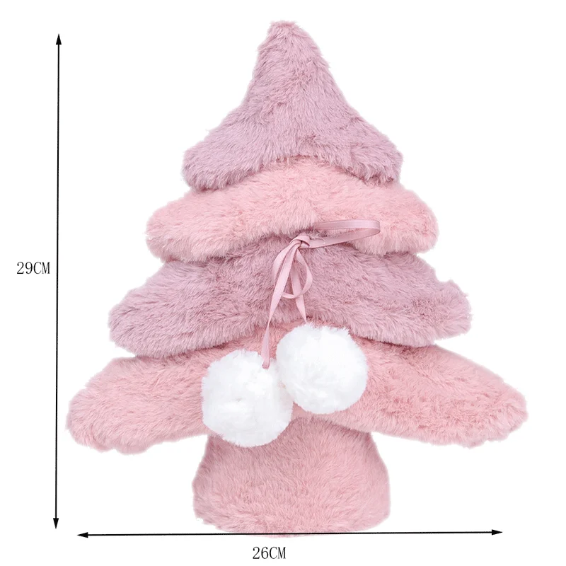 Christmas tree 29X26CM creative pink wooden flannelette lovely children Christmas gifts 2020 New Year Christmas decorations