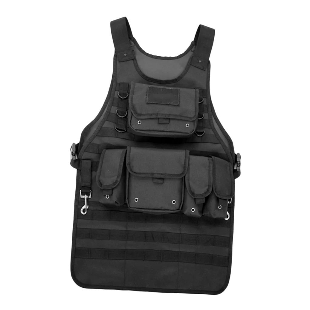 Сверхмощный брезентовый Рабочий Фартук с карманами для инструментов(черный), регулируемый ремень для кемпинга, пикника, барбекю, рыбалки, приготовления пищи на открытом воздухе