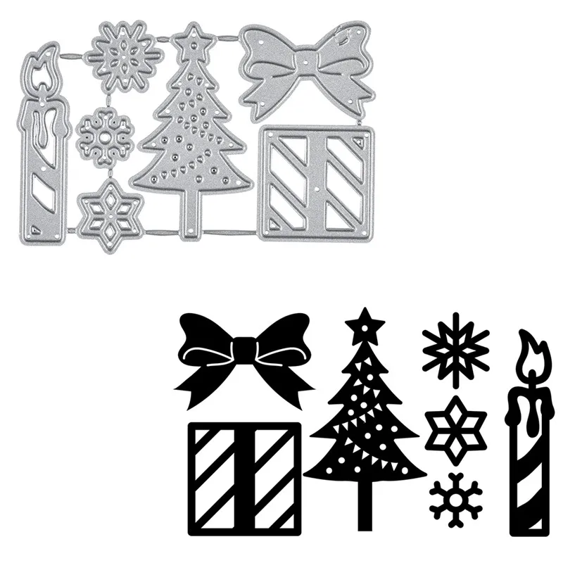 

YaMinSanNiO Christmas Tree Dies Gift Box Metal Cutting Dies Scrapbooking for Card Making DIY Embossing Cuts Craft Letter Dies
