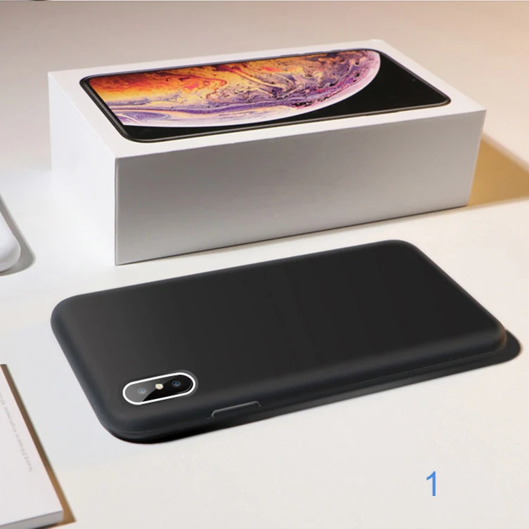 Черный Ультратонкий чехол для iPhone X XR XS Max, мягкая задняя крышка чехол для iPhone 6 6s 7 8 Plus, чехол, Жидкая силиконовая резина, Капа - Цвет: Черный